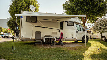 Caravans at the Paradiescamping Wolfgangsee campsite