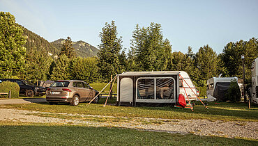 Caravans at the Paradiescamping Wolfgangsee campsite