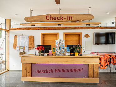 Empfangsbereich beim Paradiescamping Wolfgangsee