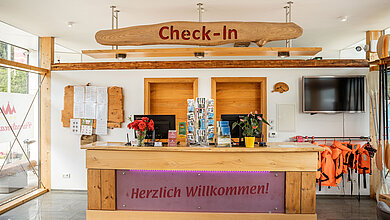 Empfangsbereich beim Paradiescamping Wolfgangsee